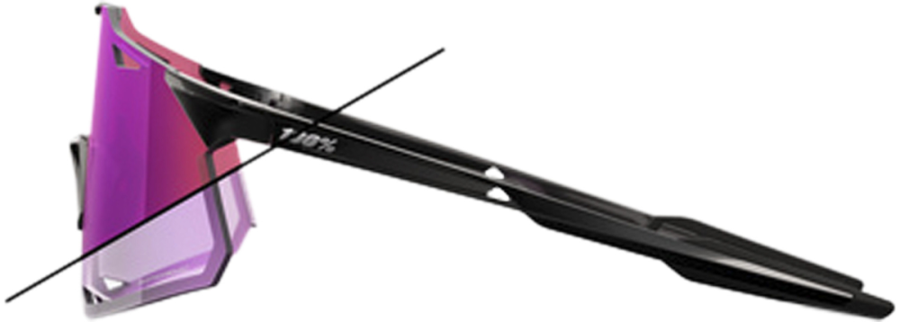 100percent Brille Hypercraft - Gloss Black - Purple Mirror Photochromic Lens