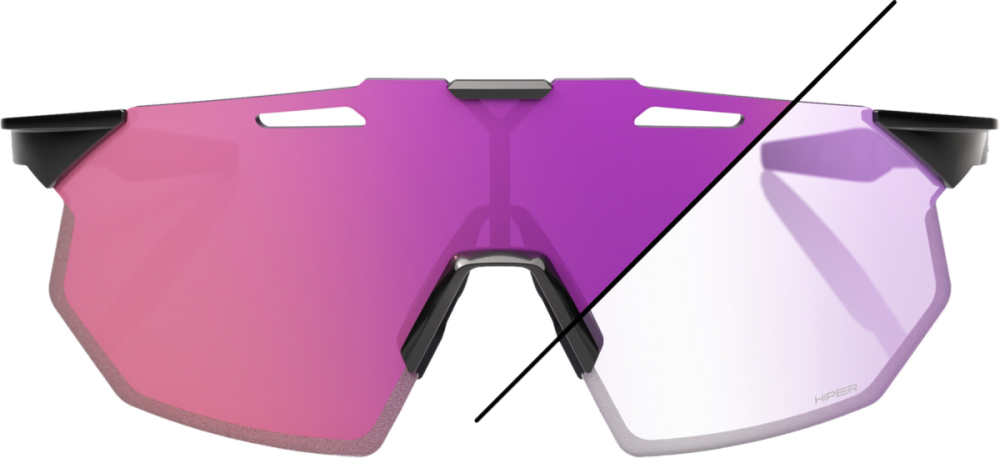 100percent Brille Hypercraft SQ - Gloss Black - Purple Mirror Photochromic Lens