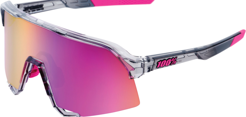 100percent Brille S3 Polished Translucent Grey - Purple Multilayer Mirror Lens