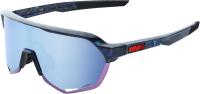 100percent Brille S2 -Black Holographic -HiPER Blue Multilayer Mirror Lens