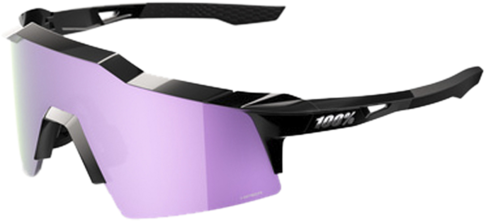 100percent Brille Speedcraft - Polished Black - HiPER Polarized Lavender