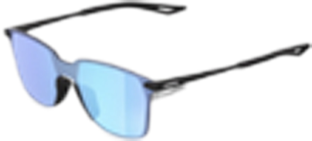 100percent LEGERE SQUARE - Soft Tact Black - HiPER Blue Mirror