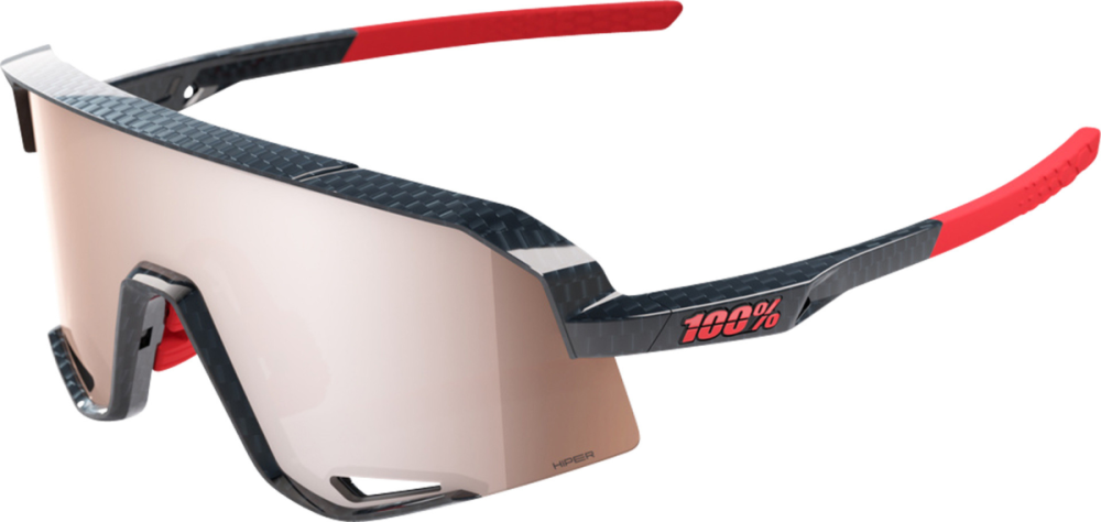 100percent Brille Slendale - Gloss Crabon Fiber - HiPPER Crimson-Silver Mirror Lens