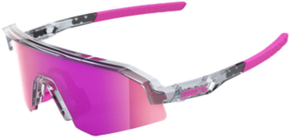 100percent Brille Slendale XS - Polished Translucent Grey - Purple Multilayer Mirror Lens