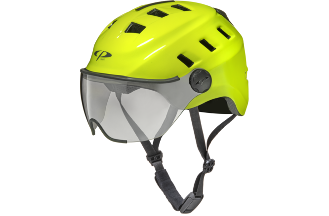 CP Bike CHIMO Helmet visor clear fluo yellow shiny, L/XL