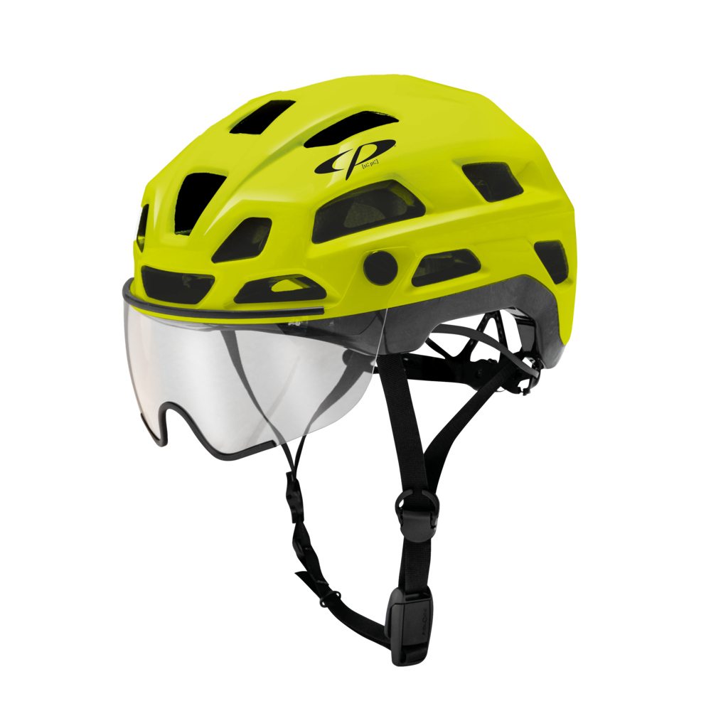 CP Bike CYLITE Helmet visor clear fluo yellow/black shiny, L/XL