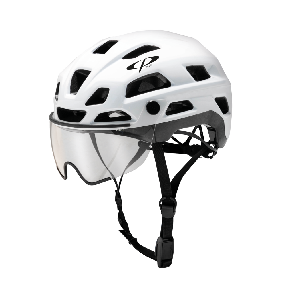 CP Bike CYLITE Helmet visor clear white matt/black shiny, L/XL