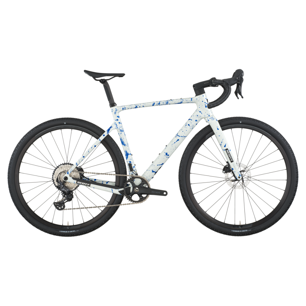 Scott Addict Gravel 30, white/splatter blue, S