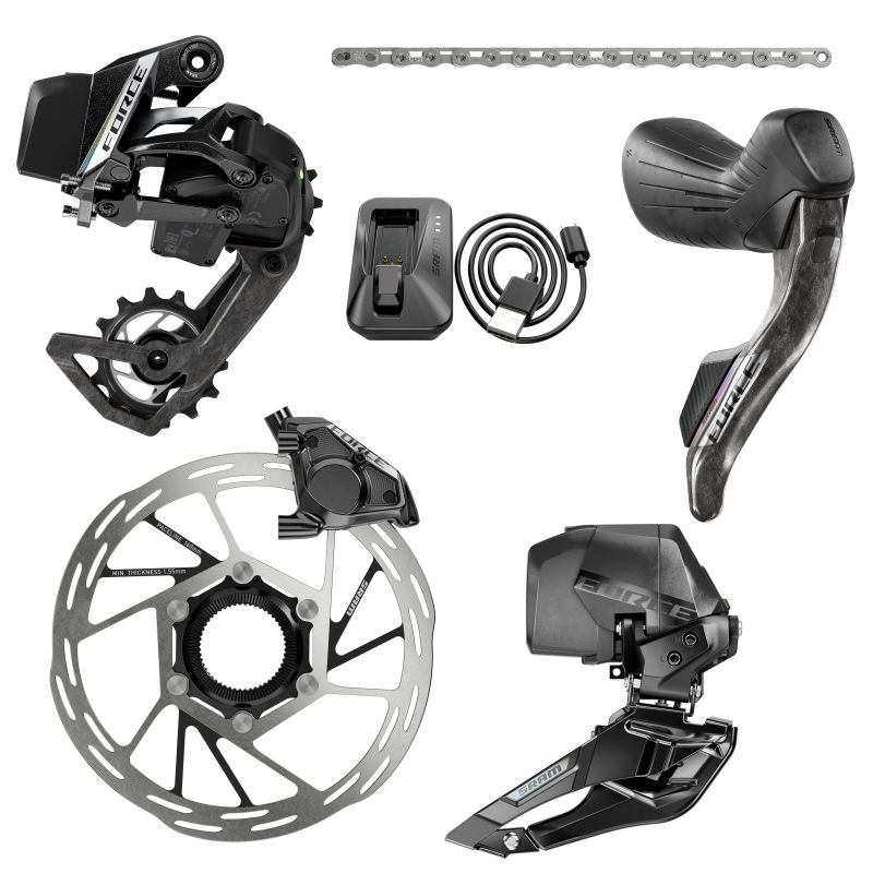 SRAM Force AXS E1 2x Groupset Limited Edition, Shifters, Kette, RD, FD,Rotor