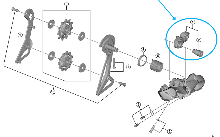 Shimano Schaltwerkaufhängung komplett RD-R9150