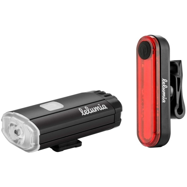 Lelumia Lampe Nano 150 / Rücklicht Split 50 USB Set, 150 Lumen inkl. USB-Ladekabel schwarz