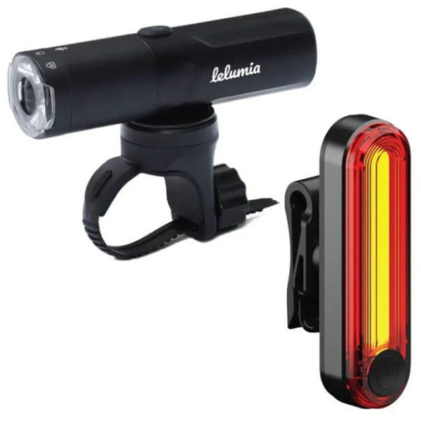Lelumia Lampe Twist 400 / Rücklicht Split R 50 USB Set, 400 Lumen inkl. USB-Ladekabel schwarz
