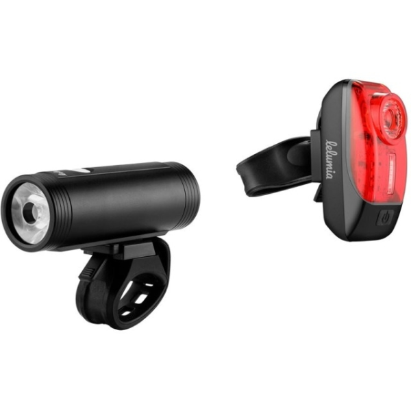 Lelumia Lampe Phoenix 1000 / Rücklicht Beast 150 USB Set, 1000 Lumen inkl. USB-C/ Micro Ladekabel schwarz