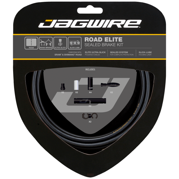 Jagwire Bremskabel/Hülle, BRAKE ELITE Sealed ROAD 5mm Set STS-EL Elite Polished CSX STEALTH black SCK050