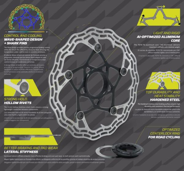 Galfer Shark Road Two-Piece DB112FLWCL Centerlock 160mm x 1.8mm Bremsscheibe