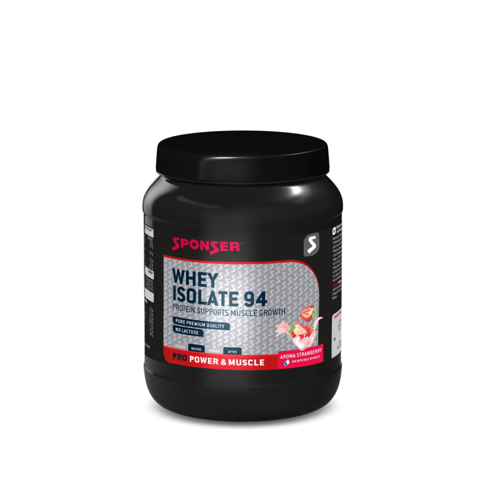 Sponser Whey Isolate 94 - Glutenfrei Laktosefrei Whey Proteine Proteinpulver, Strawberry, Dose 425g