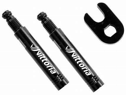 Vittoria Ventilverlängerung schwarz, 2er Set, + 20 mm, inklusive Ventilschlüssel