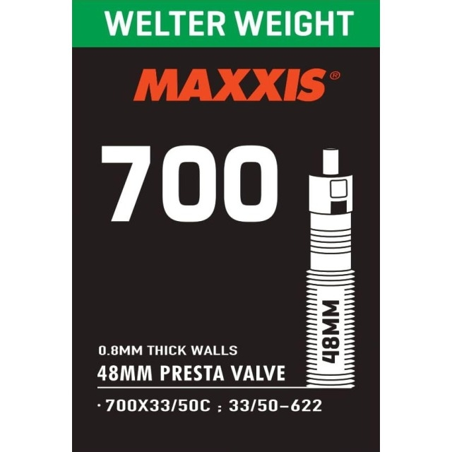 Maxxis Schlauch Welter Weight Presta 700x33-50C, 33/50-622, Ventil 48mm