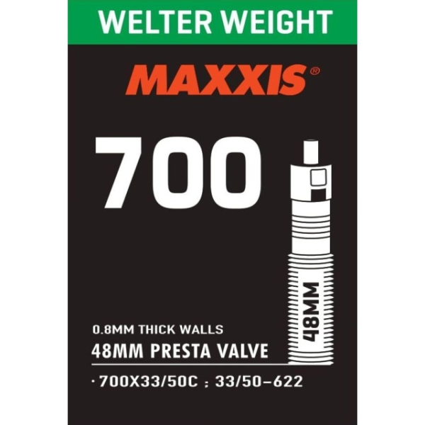 Maxxis Schlauch Welter Weight Presta 700x33-50C, 33/50-622, Ventil 48mm