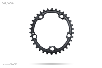 absoluteBLACK absoluteBLACK, Kettenblatt, OVAL, Road, für Sram 5-Arm-Spider mit hidden bolt, 2-fach 110/5, BLAC...