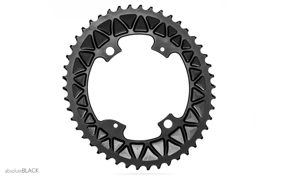 absoluteBLACK Kettenblatt, RUND, Road, für Shimano DA R9100 & ULT R8000, 2-fach 110/4, 50 Zähne, BLACK - schwarz -