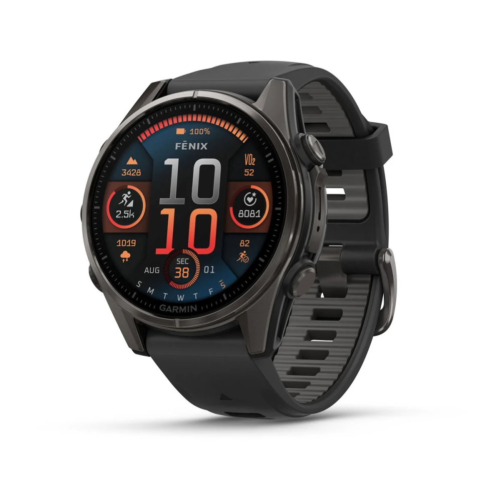 Garmin fēnix® 8 – 43 mm, AMOLED, Sportuhr, Schwarz/Carbongrau